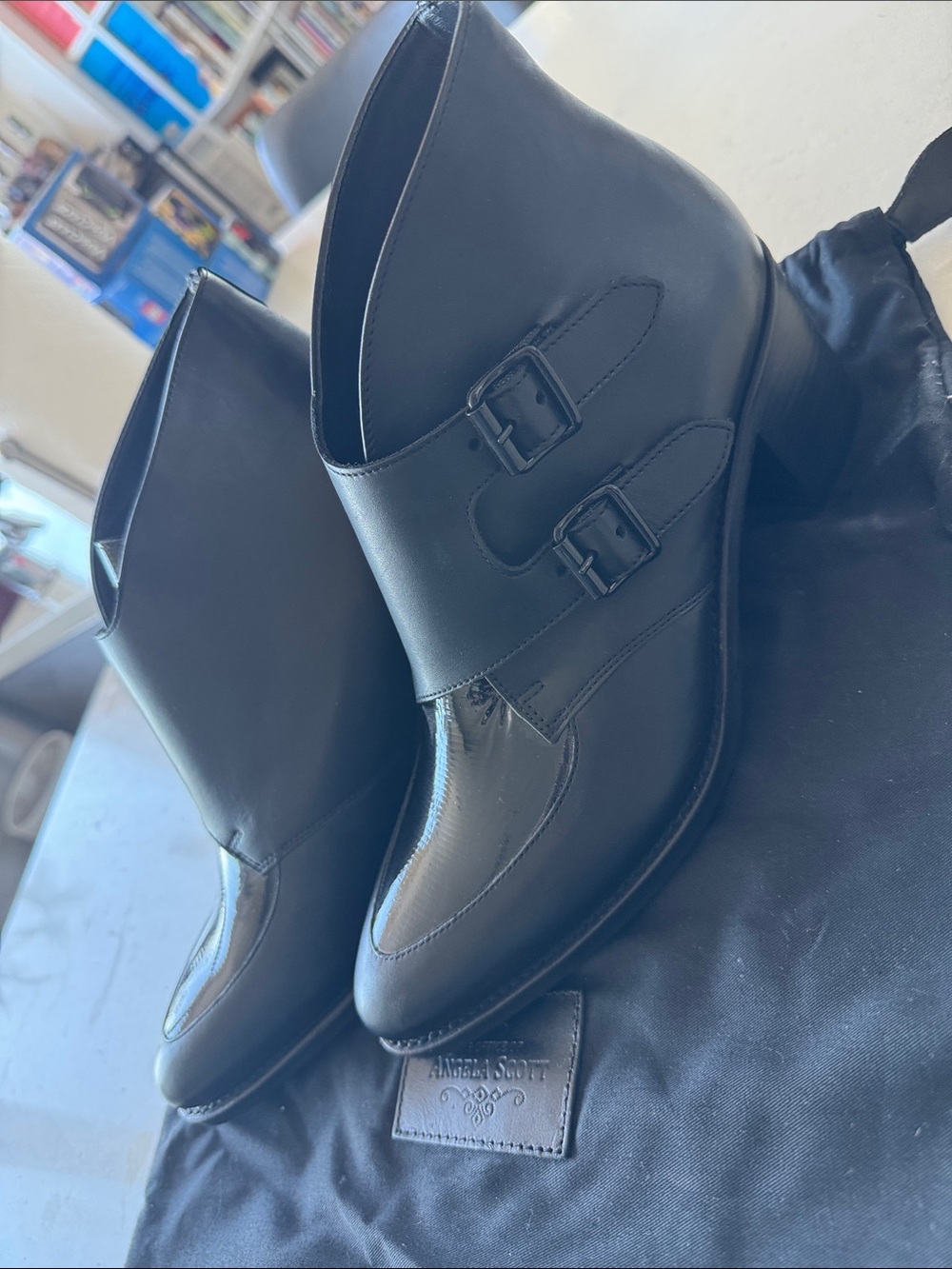 The Office of Angela Scott Leather Dress Shoes with Embossed Soles